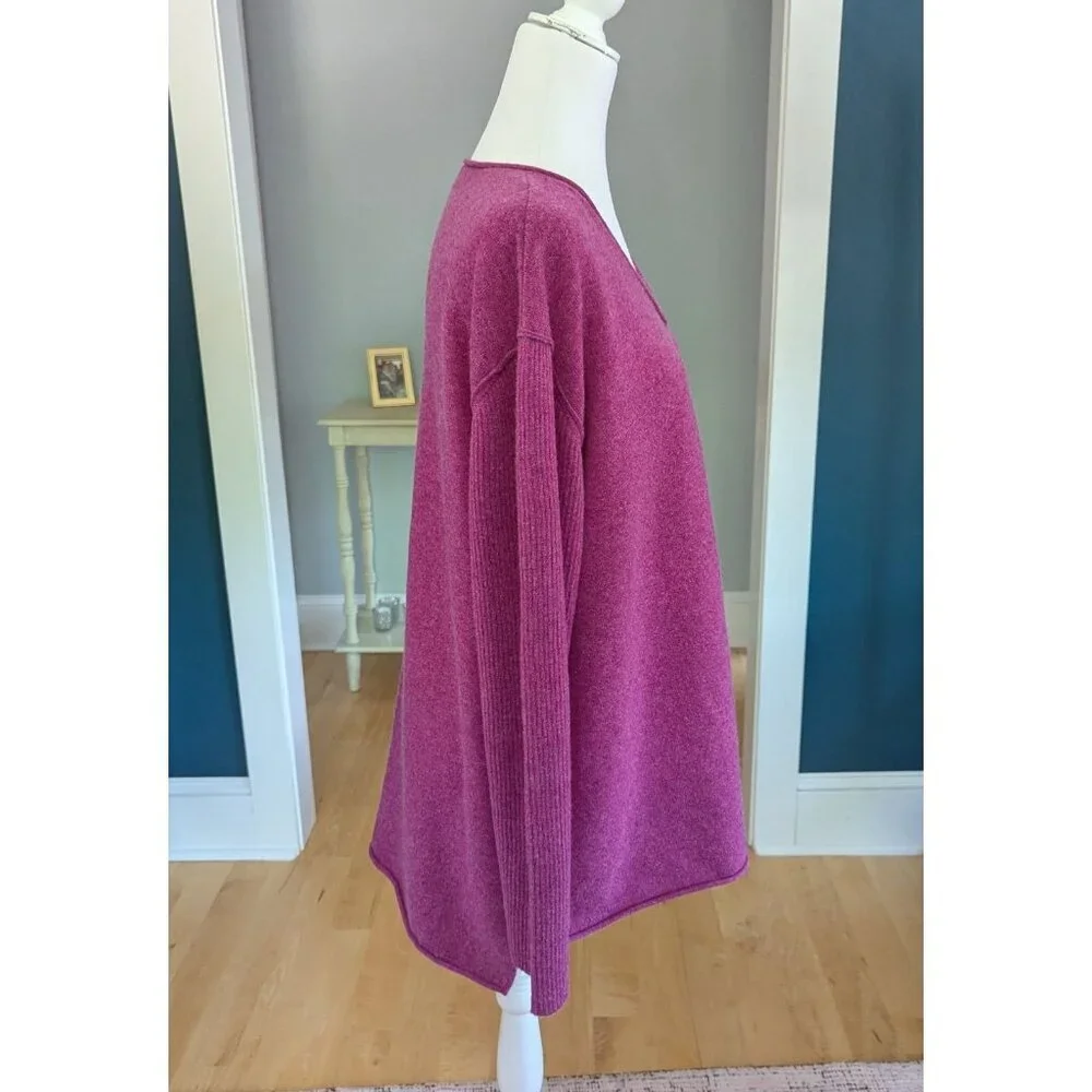 Sundance Cashmere Purple V-Neck Sweater - Picture 5 of 11